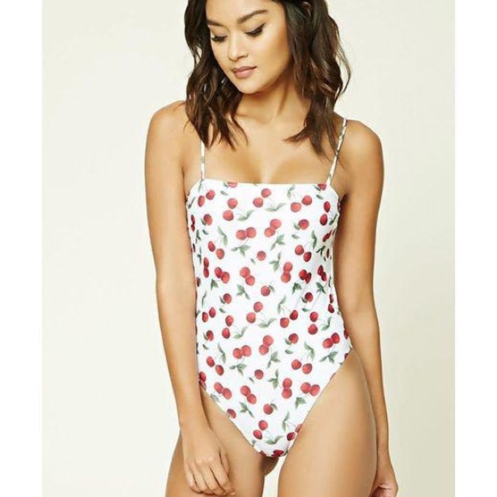 F21 Cherry print swimsuit NWT